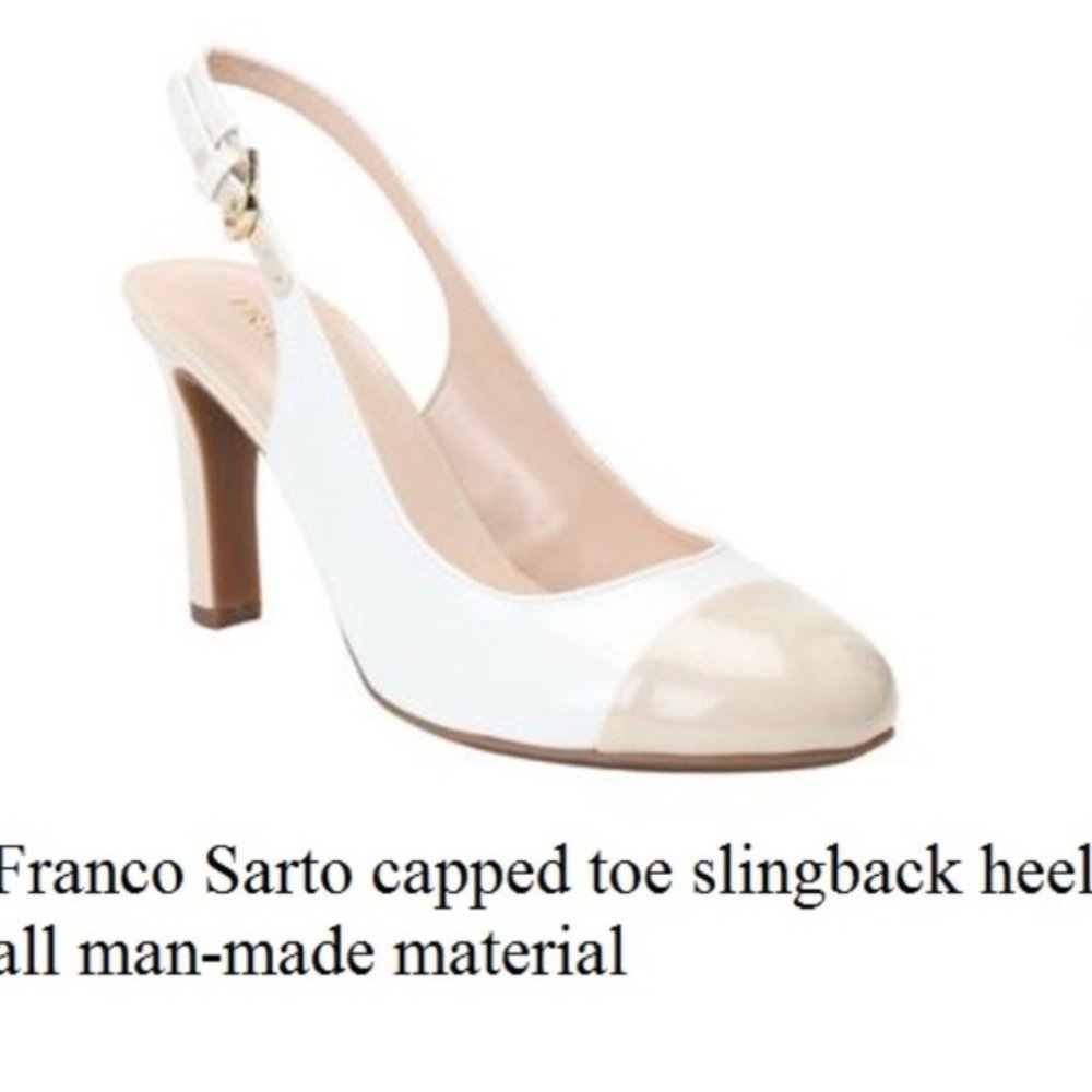 Franco Sarto Capped Toe Slingback Heels